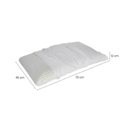 Set di 4 guanciali Timo, Made in Italy, 70x40 h12 cm, Bianco