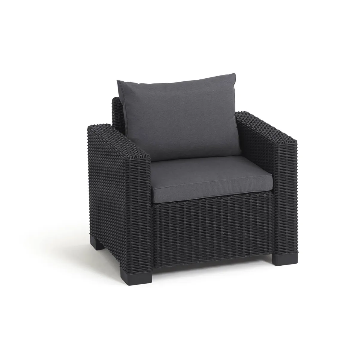 Poltrone|Poltrone Da Esterno > Dmora Set di 2 poltrone da esterno Miramichi, 83x68 h72 cm, Antracite Nero Antracite