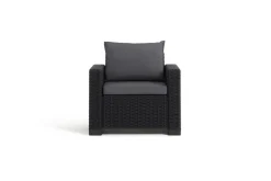 Poltrone|Poltrone Da Esterno > Dmora Set di 2 poltrone da esterno Miramichi, 83x68 h72 cm, Antracite Nero Antracite
