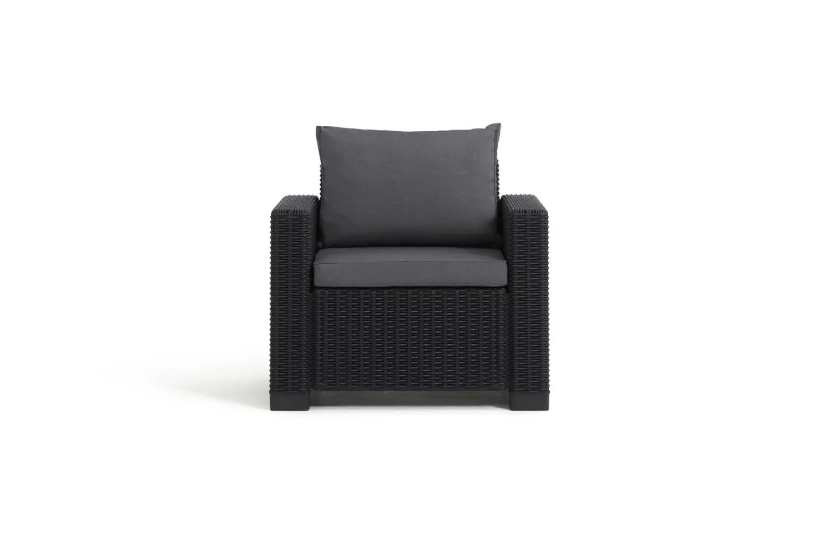 Poltrone|Poltrone Da Esterno > Dmora Set di 2 poltrone da esterno Miramichi, 83x68 h72 cm, Antracite Nero Antracite