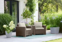 Set di 2 poltrone da esterno Miramichi, 83x68 h72 cm, Tortora