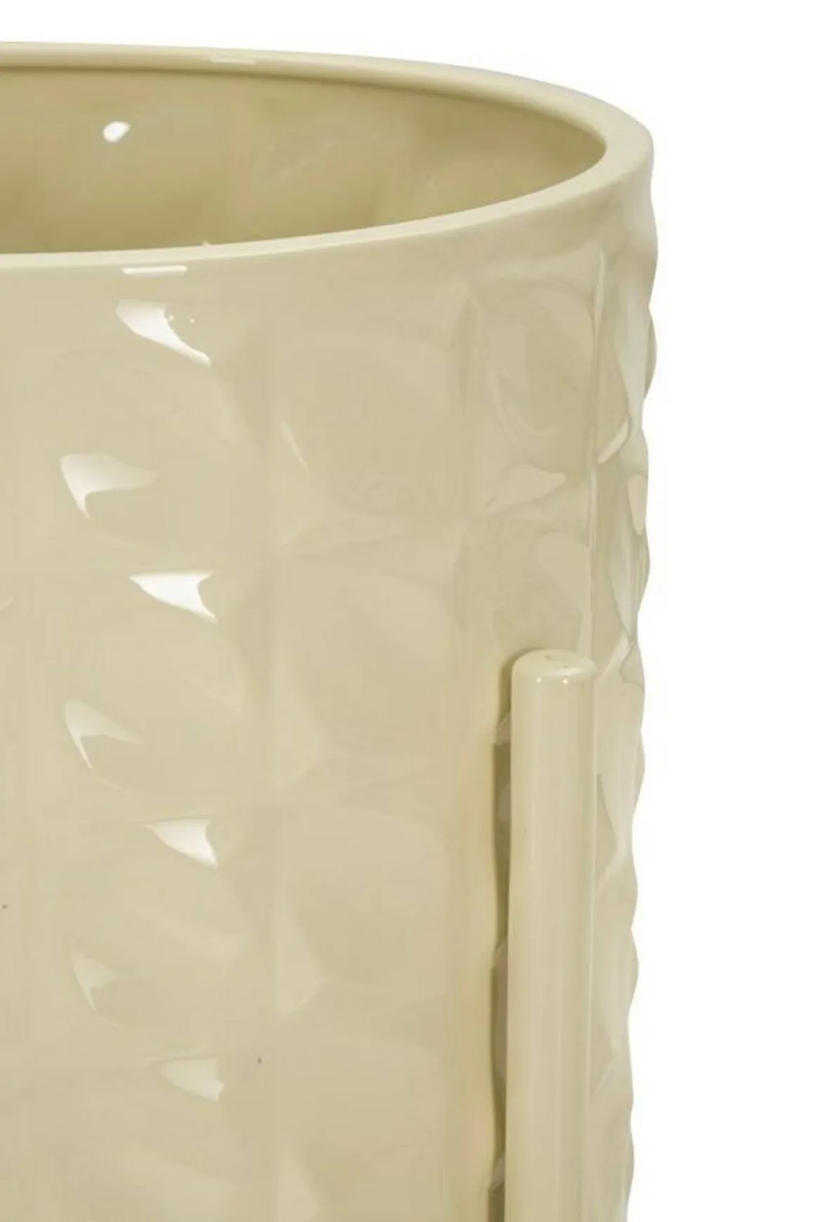 Set di 3 portavasi Cisterna, 36x36 h57 cm, Crema