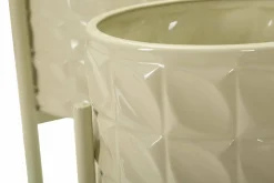 Set di 3 portavasi Cisterna, 36x36 h57 cm, Crema