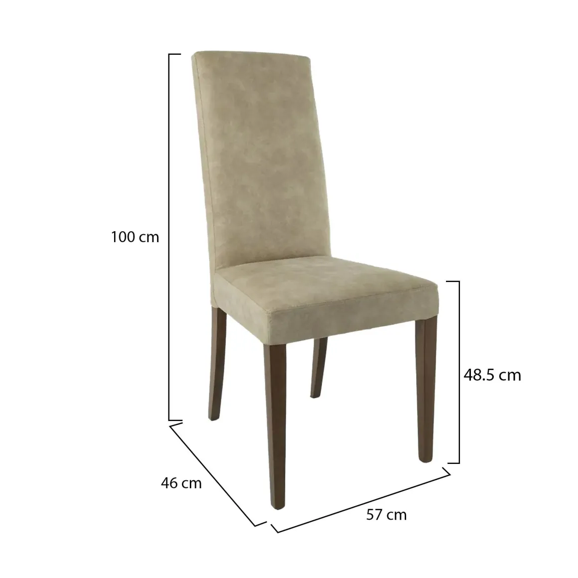 Sedie > Dmora Set di Sedie Beige Marrone Noce 4 Sedie Effetto Velluto, Imbottito - Ferraris Marrone, Beige Noce