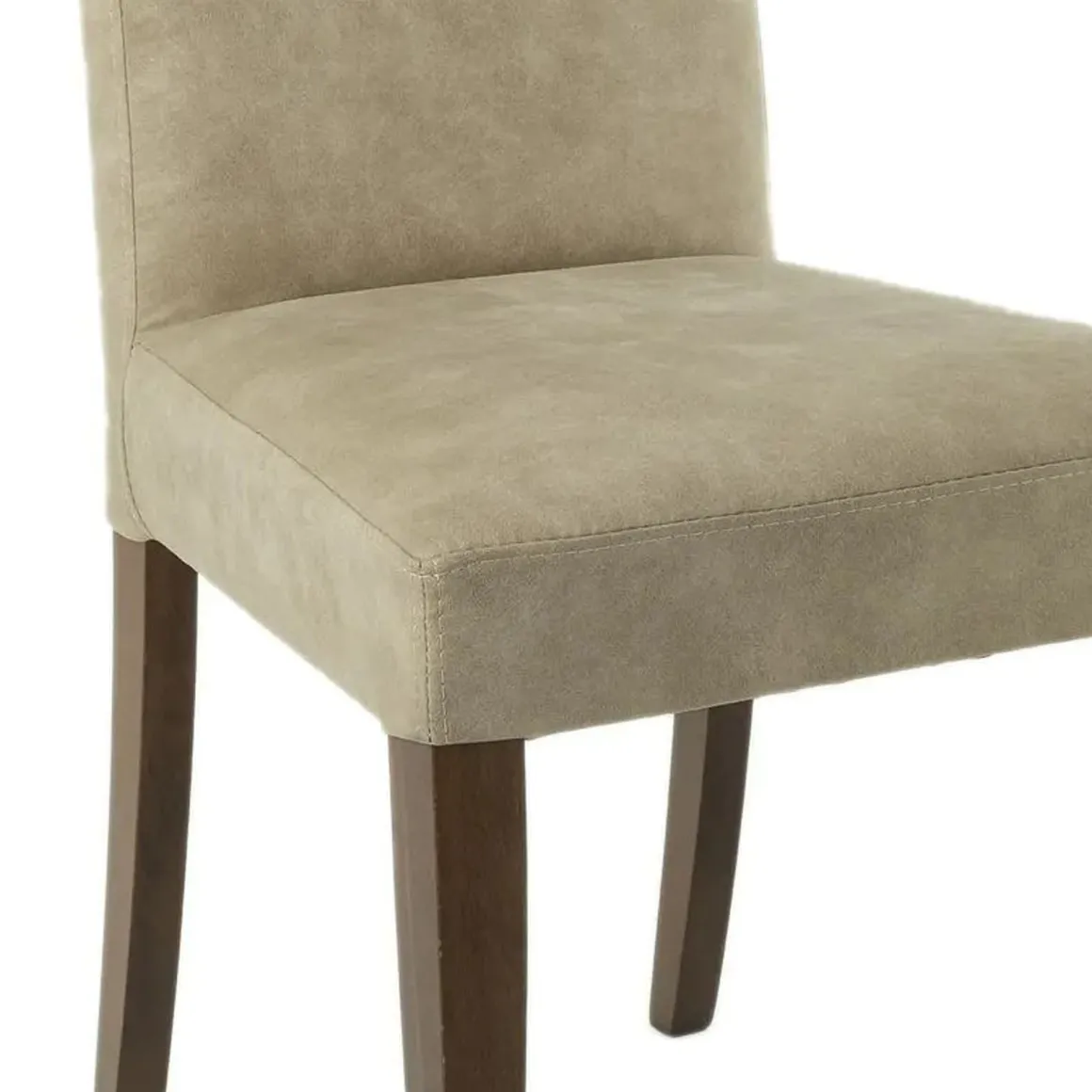 Sedie > Dmora Set di Sedie Beige Marrone Noce 4 Sedie Effetto Velluto, Imbottito - Ferraris Marrone, Beige Noce