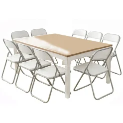 Sedie > Dmora Set di Sedie Bianco Grigio 10 Sedie Imbottito, Peso Supportato 80 kg - Antenore Grigio, Bianco