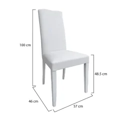 Sedie > Dmora Set di Sedie 2 Sedie Imbottito, Effetto Laccato - Ferraris Bianco