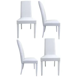 Sedie > Dmora Set di Sedie 2 Sedie Imbottito, Effetto Laccato - Ferraris Bianco