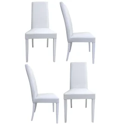 Set di Sedie Bianco 4 Sedie Imbottito, Effetto Laccato - Ferraris