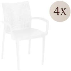 Sedie > Dmora Set di Sedie 4 Sedie Impilabile, Made in Italy - Buono Bianco