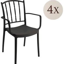 Set di 4 sedie da esterno Banyumas, 57x51 h85 cm, Antracite