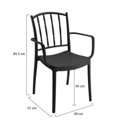 Set di 4 sedie da esterno Banyumas, 57x51 h85 cm, Antracite