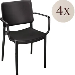 Set di 4 sedie da esterno Bontang, 57x48 h81 cm, Antracite