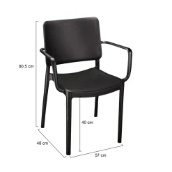 Set di 4 sedie da esterno Bontang, 57x48 h81 cm, Antracite