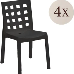 Set di 4 sedie da esterno chic antracite - Bandung