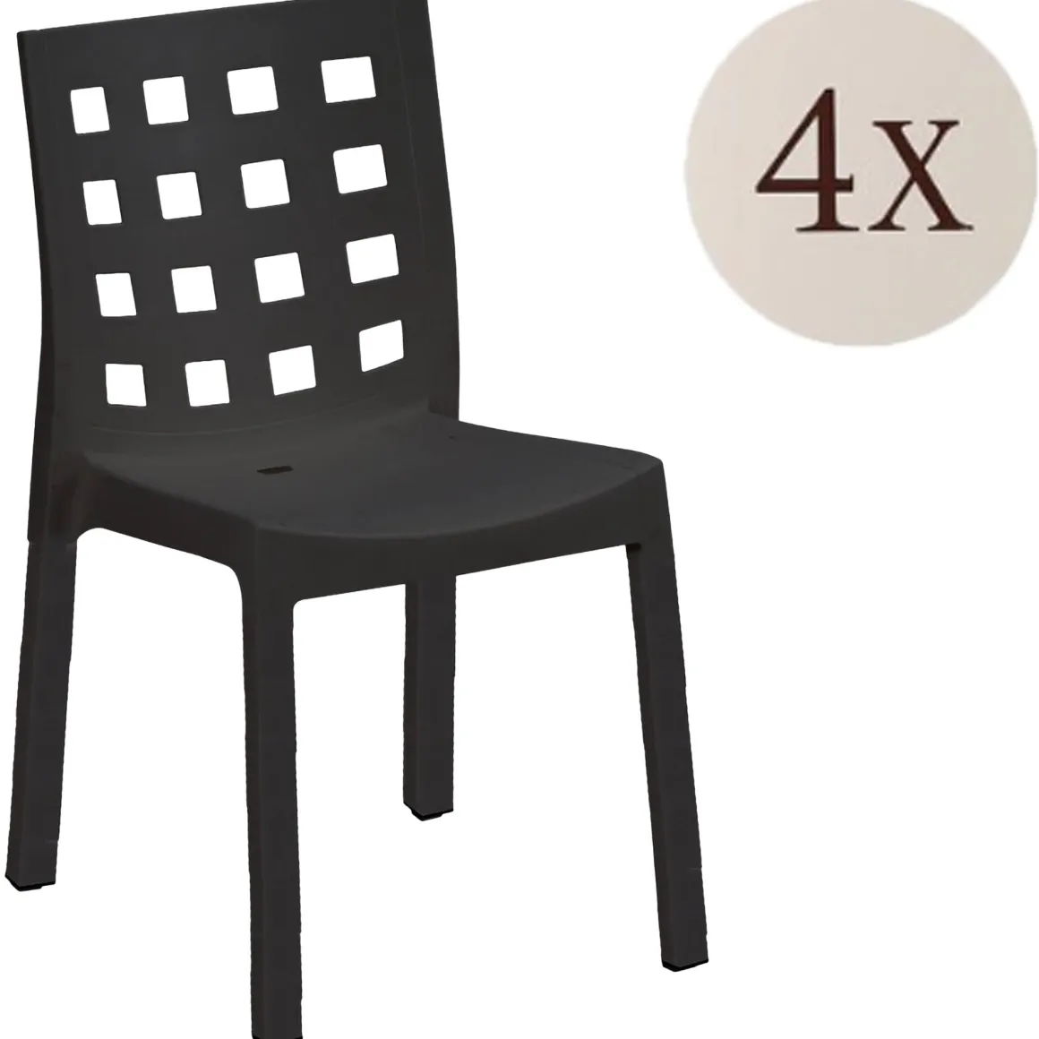 Set di 4 sedie da esterno chic antracite - Bandung