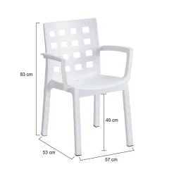 Sedie Da Esterno|Sedie > Dmora Set di 4 sedie da esterno chic - Ambon Bianco