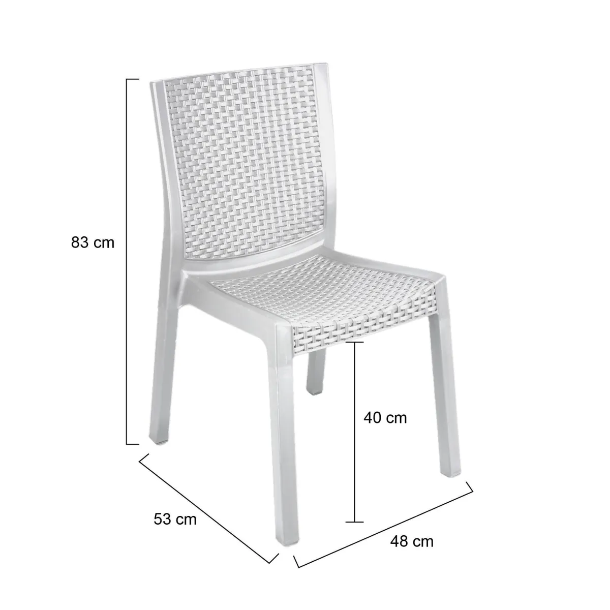 Sedie Da Esterno|Sedie > Dmora Set di 4 sedie da esterno comode - Bogor Bianco