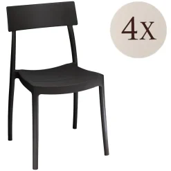 Set di 4 sedie da esterno Depok, 48x48 h81 cm, Antracite