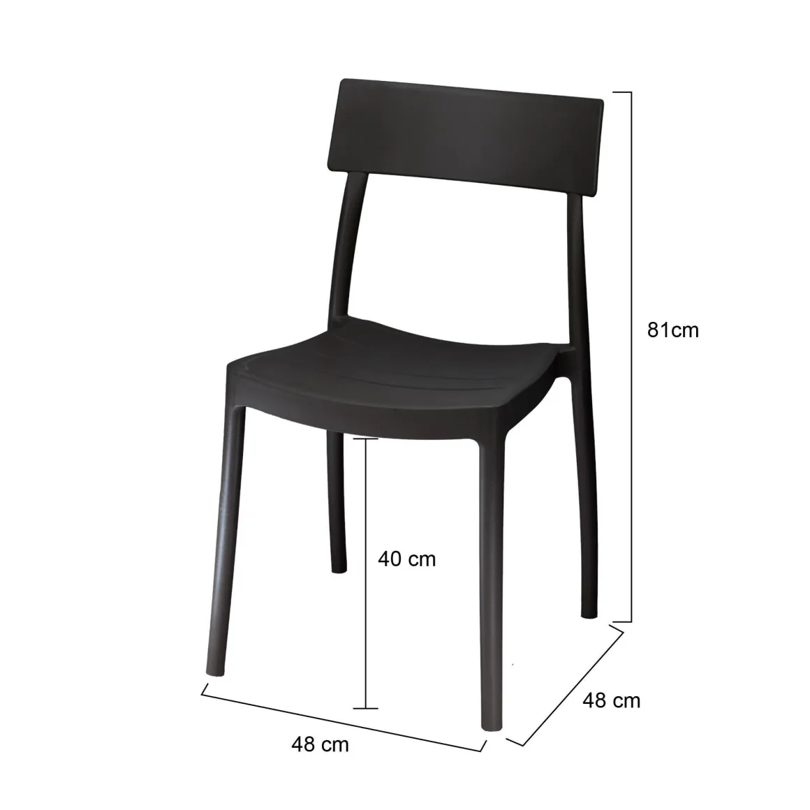 Set di 4 sedie da esterno Depok, 48x48 h81 cm, Antracite