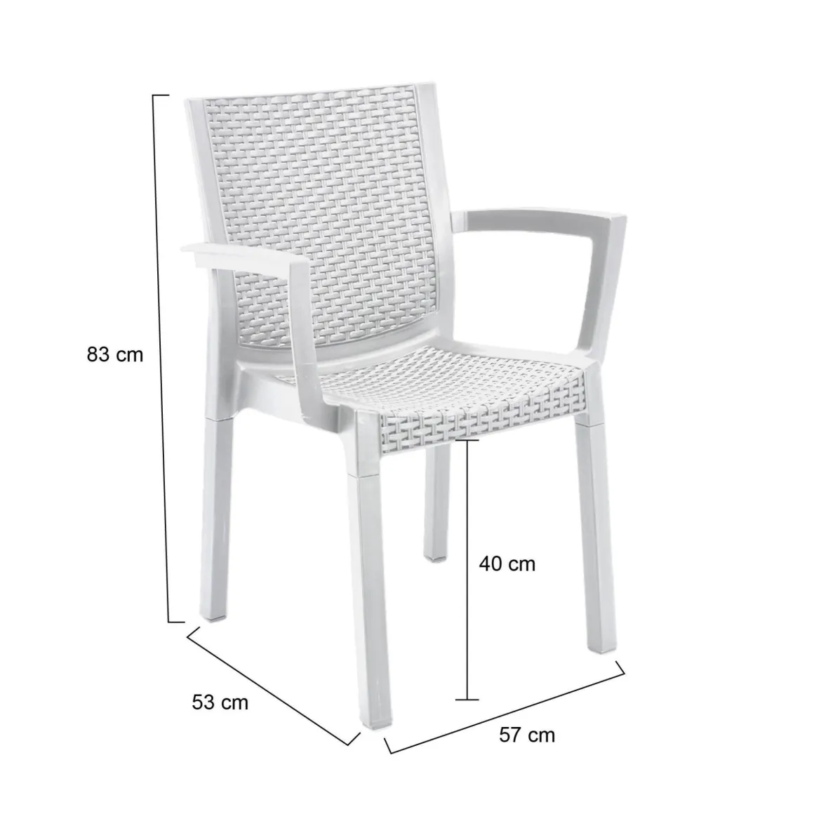 Set di 4 sedie da esterno durevoli bianco - Blitar