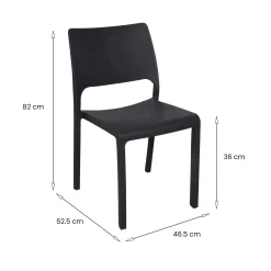 Set di 2 sedie da esterno impilabili antracite - Cereseto