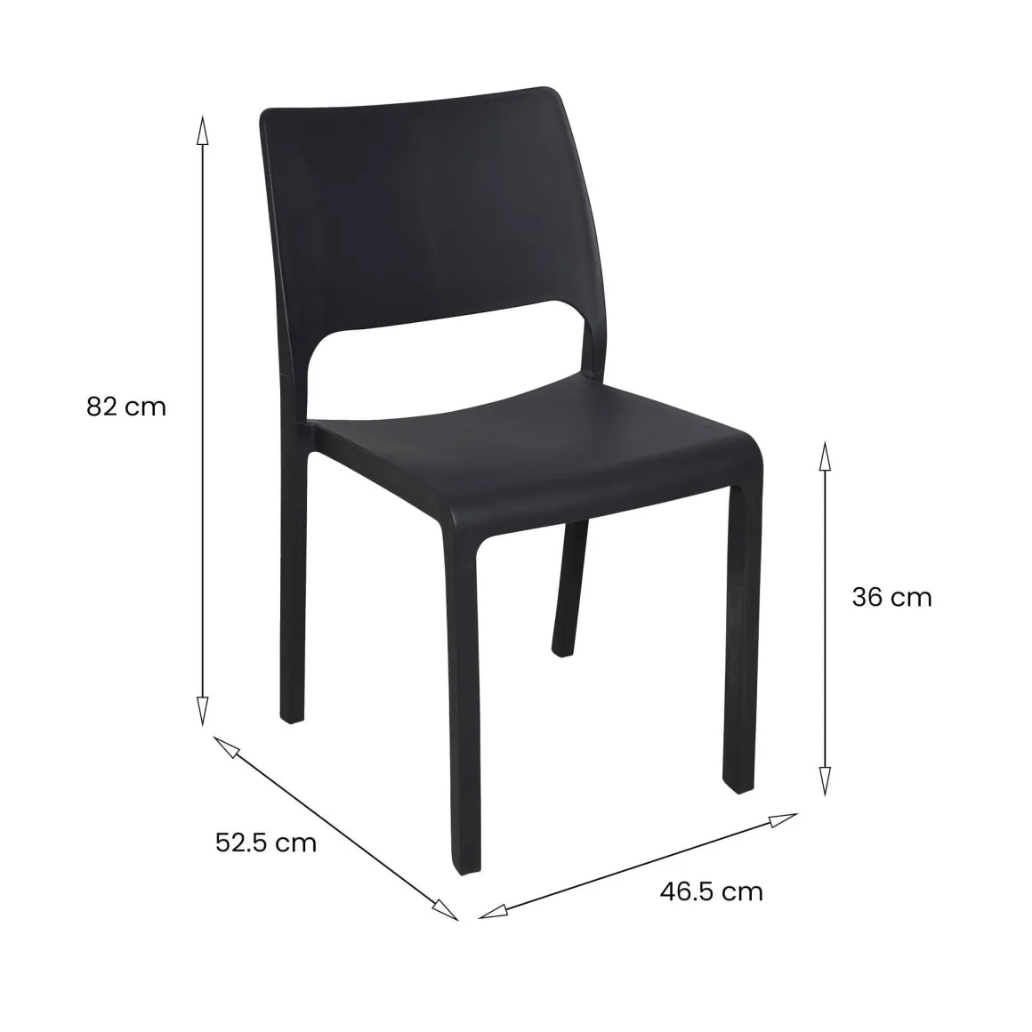 Set di 2 sedie da esterno impilabili antracite - Cereseto