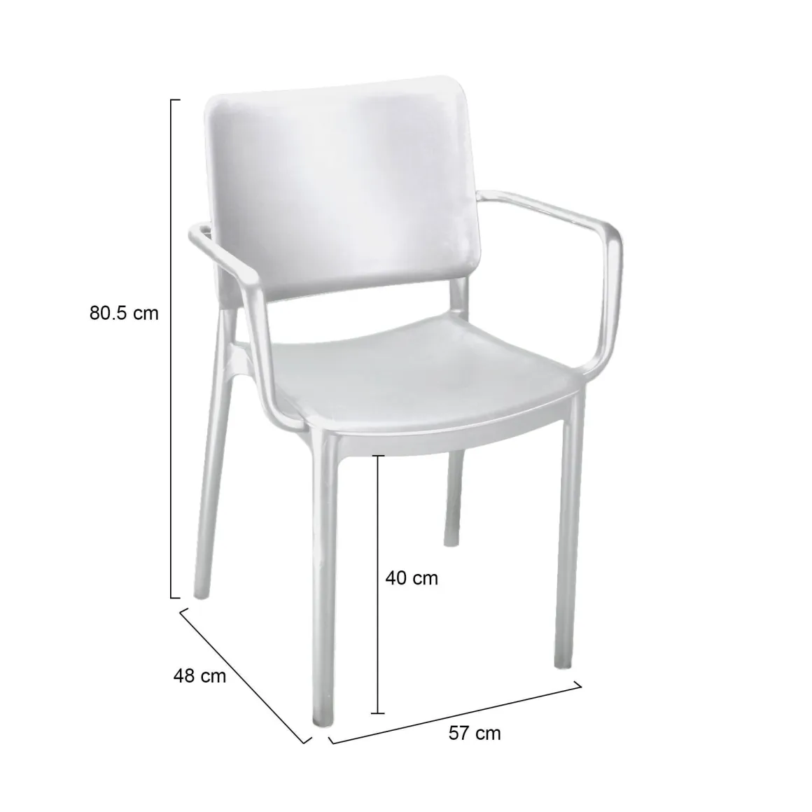 Set di 4 sedie da esterno in plastica bianco - Bontang