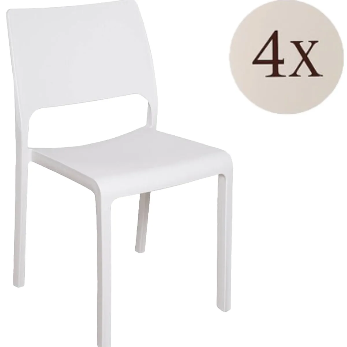 Sedie Da Esterno|Sedie > Dmora Set di 4 sedie da esterno moderne - Cereseto Bianco
