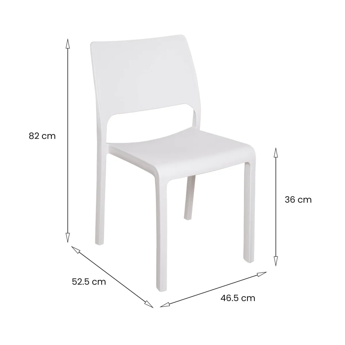 Sedie Da Esterno|Sedie > Dmora Set di 4 sedie da esterno moderne - Cereseto Bianco