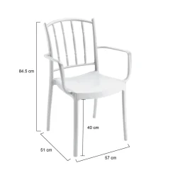 Set di 4 sedie da esterno resistenti bianco - Banyumas
