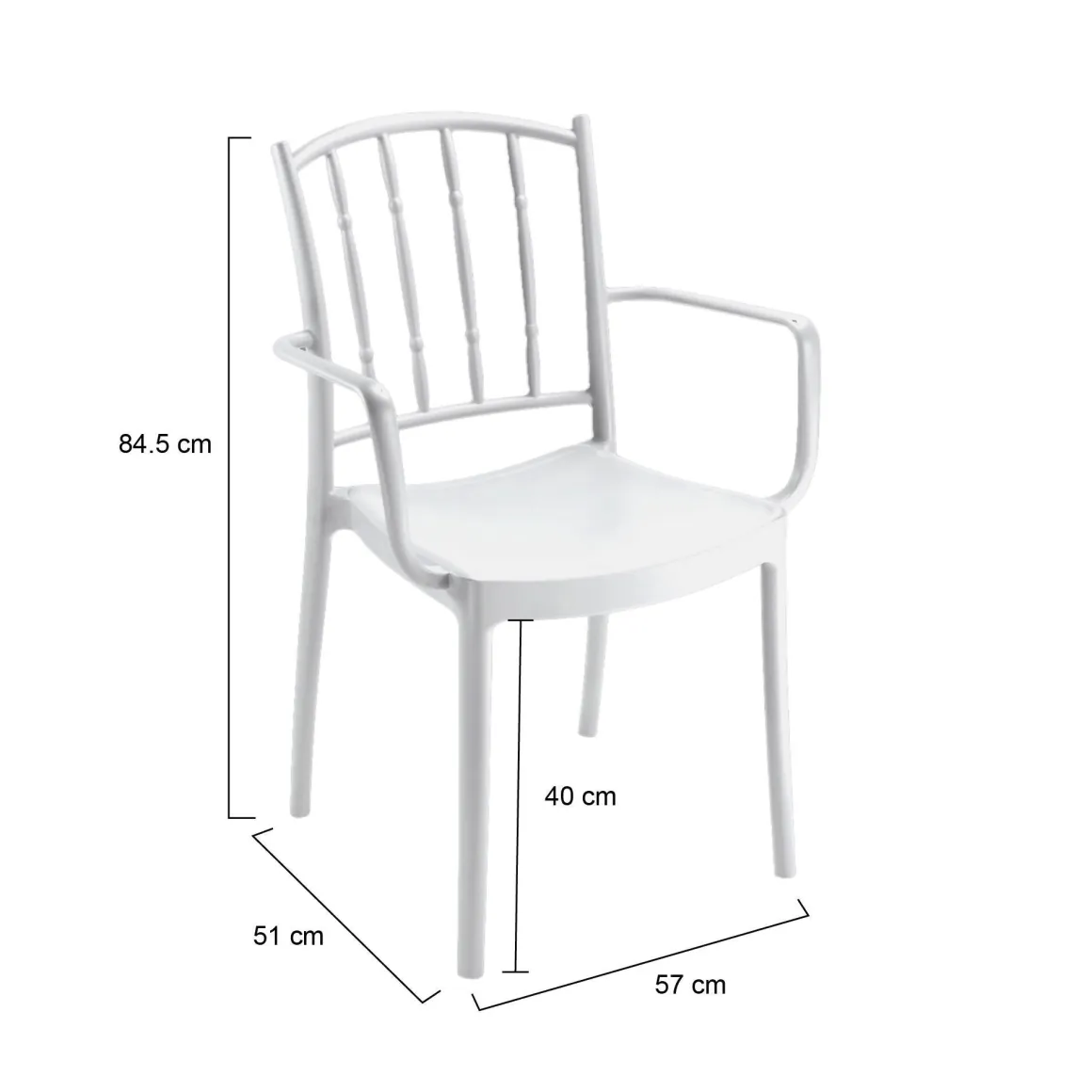 Set di 4 sedie da esterno resistenti bianco - Banyumas