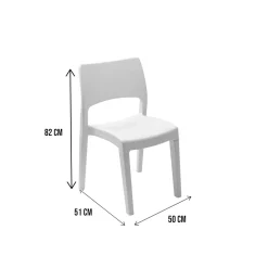 Set di 4 sedie da esterno Zircone, 50x51 h82 cm, Bianco