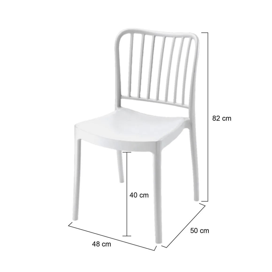 Set di 4 sedie da giardino anti sole bianco - Kediri