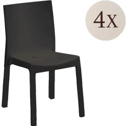 Set di 4 sedie da giardino durevoli antracite - Binjai