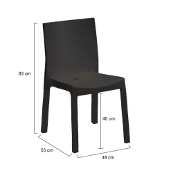 Set di 4 sedie da giardino durevoli antracite - Binjai