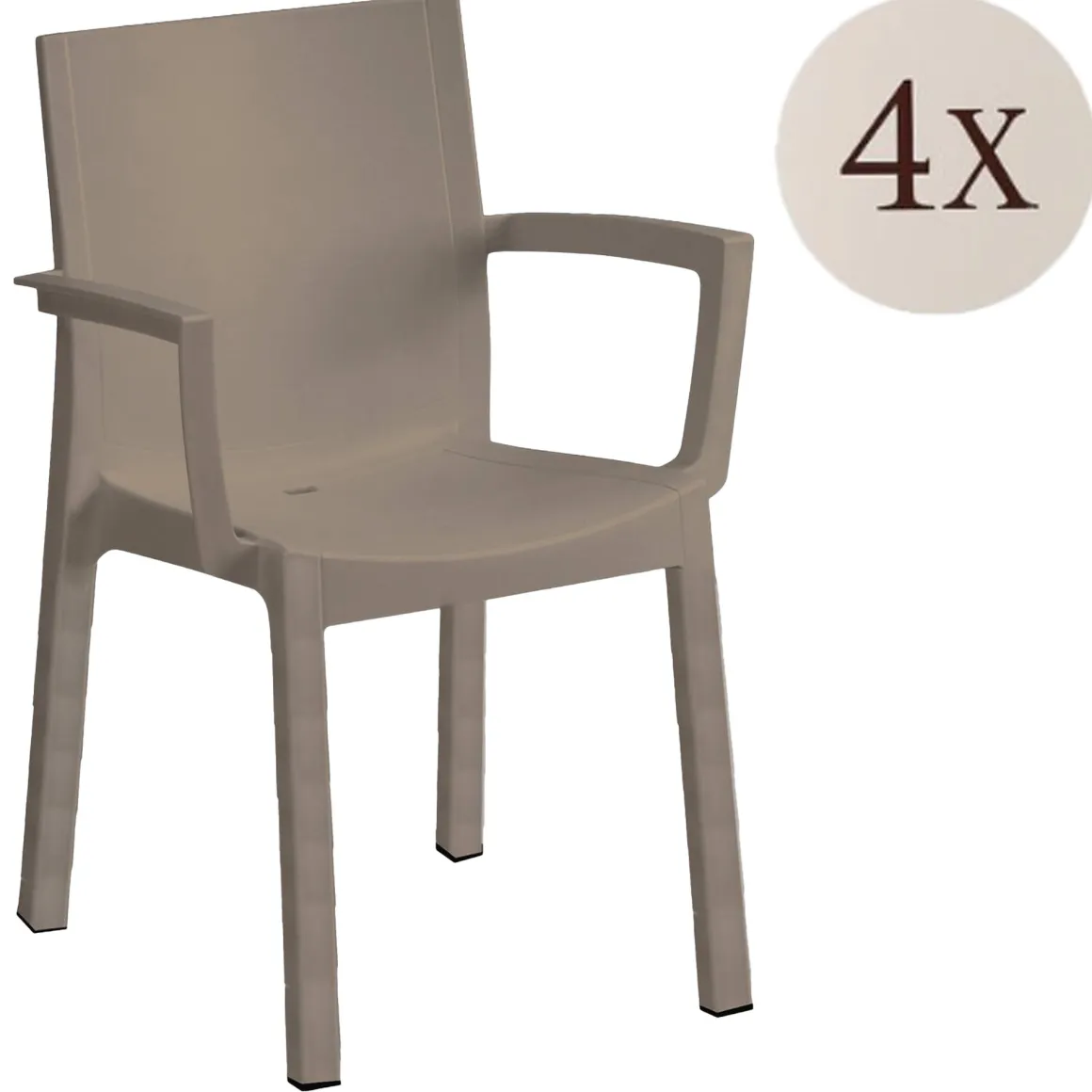 Set di 4 sedie da giardino durevoli tortora - Bima