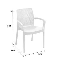 Sedie Da Esterno|Sedie > Dmora Set di 4 sedie da giardino eleganti impilabili - Anacleto Bianco