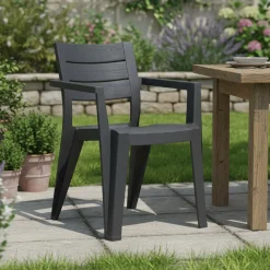 Set di 6 sedie da giardino impilabili antracite - Courtenay
