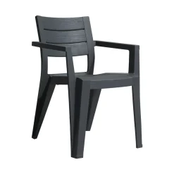 Set di 6 sedie da giardino impilabili antracite - Courtenay