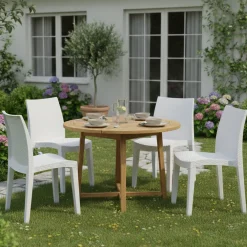 Set di 4 sedie da giardino moderne impilabili bianco - Ares