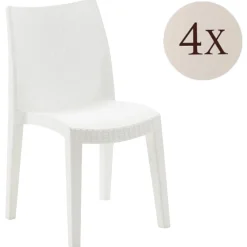 Set di 4 sedie da giardino moderne impilabili bianco - Ares