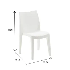 Set di 4 sedie da giardino moderne impilabili bianco - Ares