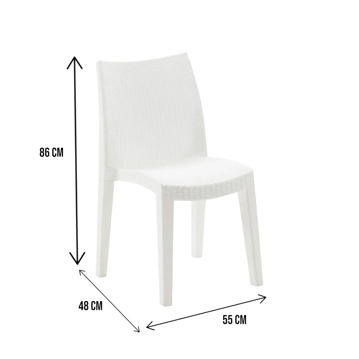 Set di 4 sedie da giardino moderne impilabili bianco - Ares