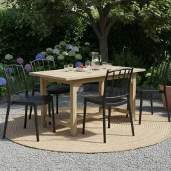Set di 4 sedie da giardino resistenti antracite - Batam