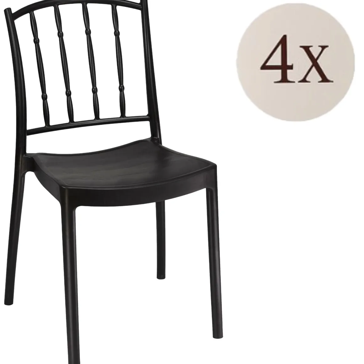 Set di 4 sedie da giardino resistenti antracite - Batam