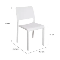 Sedie Da Esterno|Sedie > Dmora Set di 2 sedie da terrazzo impilabili - Cereseto Bianco