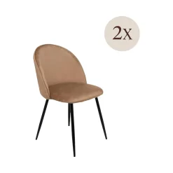 Set di 2 sedie design imbottite in velluto beige - Achito