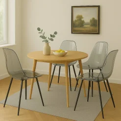 Cucina|Salotto > Dmora Set di 4 sedie design in plastica fume - Amstrong Grigio Fume