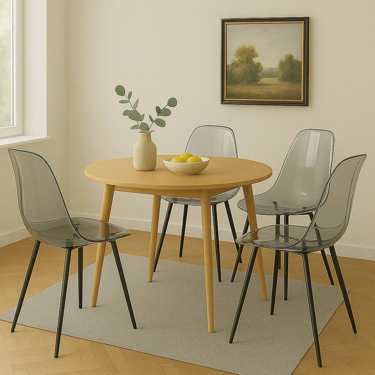 Cucina|Salotto > Dmora Set di 4 sedie design in plastica fume - Amstrong Grigio Fume